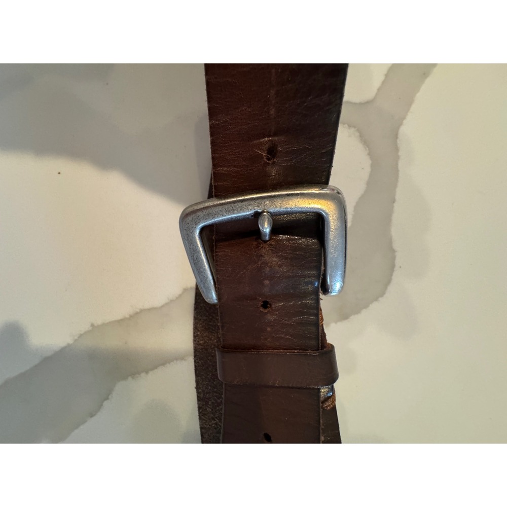 American Eagle Outfitters AE Mens Genuine Leather Brown Silver Buckle Size 44